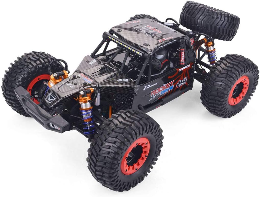 1:10 Scale All Terrain Vehicles, Brushless Motor Remote Control Car, 2.4GHz High-Speed 80KM/H RC Cars, 1:10 Monster RC Truck Off-Road with LED Headlight and Spare Tire for Adults
