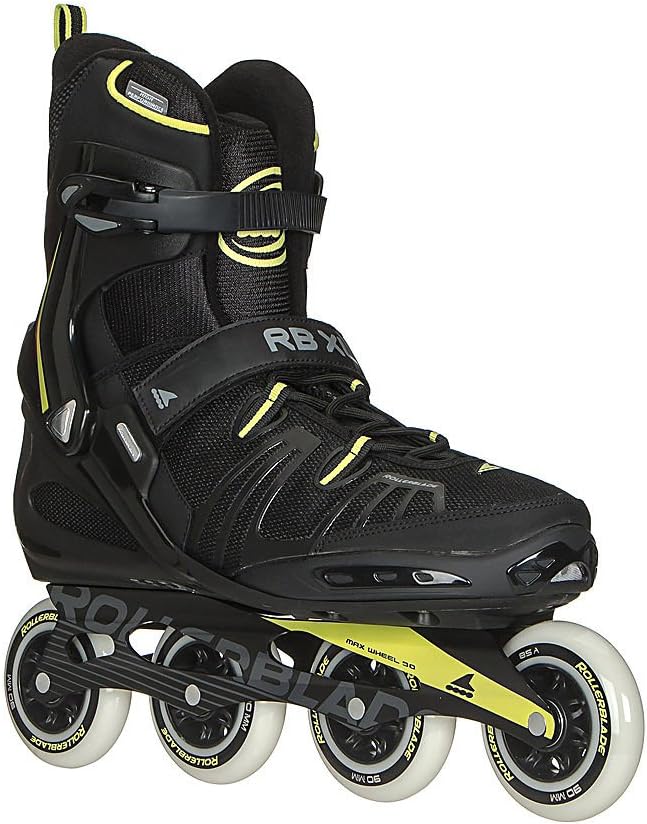 Rollerblade RB XL Men's Adult Fitness Inline Skate, Black and Lime, High Performance Inline Skates