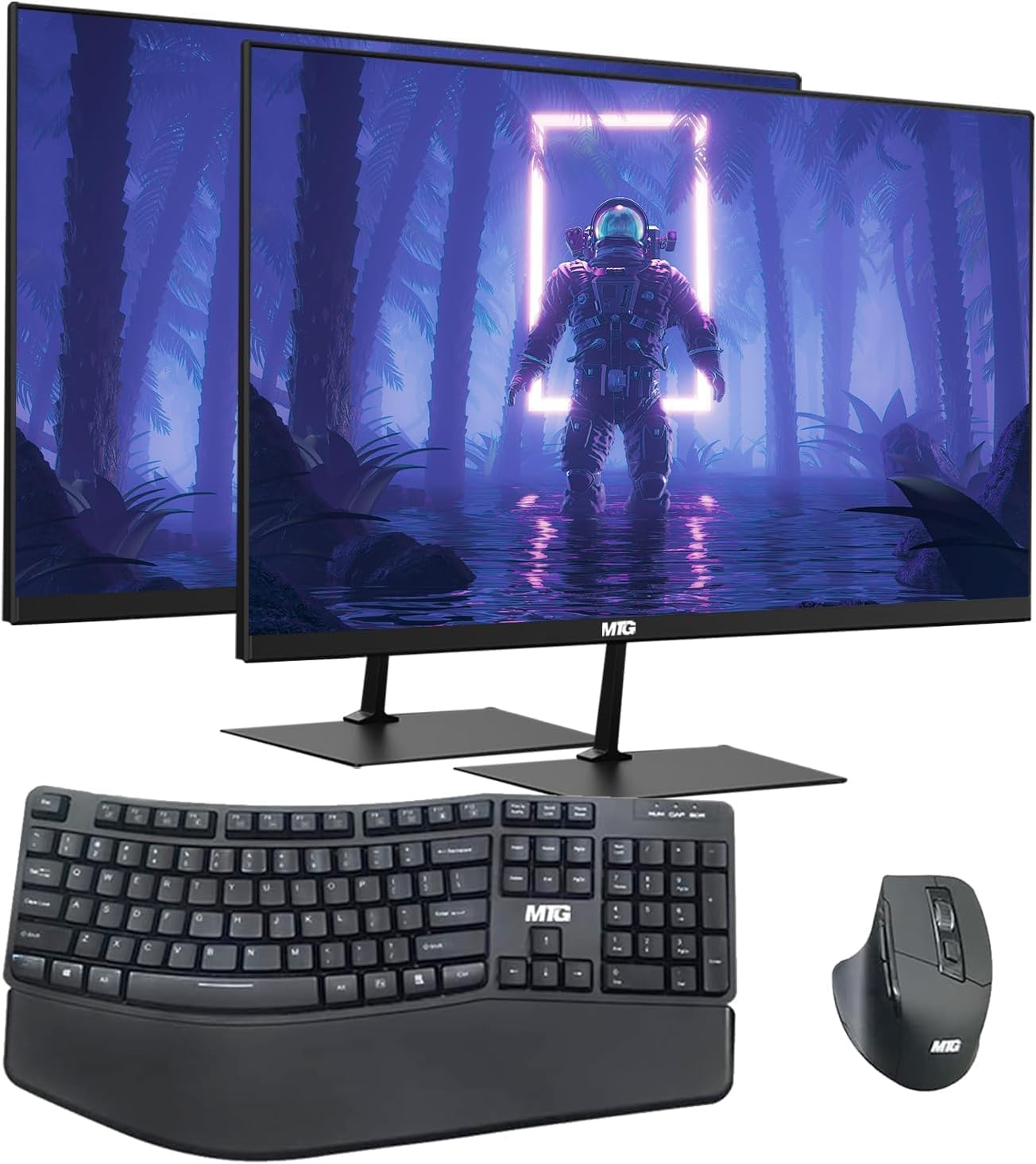 TechMagnet All in one Desktop Computer,Cheetah 6,Intel Core i5 6th Gen,16GB DDR3,480GB SSD,New Dual 22 inch LED,MTG Wireless Ergonomic Keyboard Mouse,USB Wi-Fi,Windows 11(Renewed)