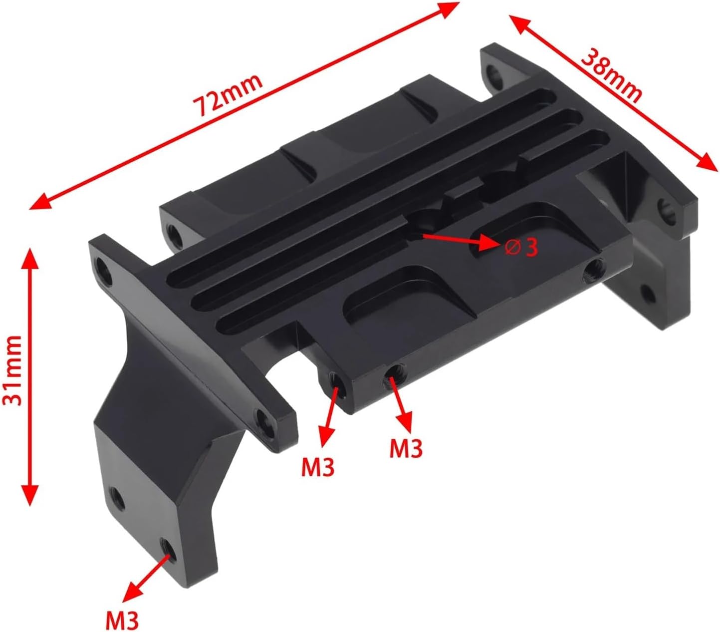 Rc Repairs Spare For Gelande II FJ40 G2 D90 D110 For Defender 1/10 Metal R3 Single Speed Transmission Transfer Case Gearbox RC Crawler Car(Silver,1 Set)