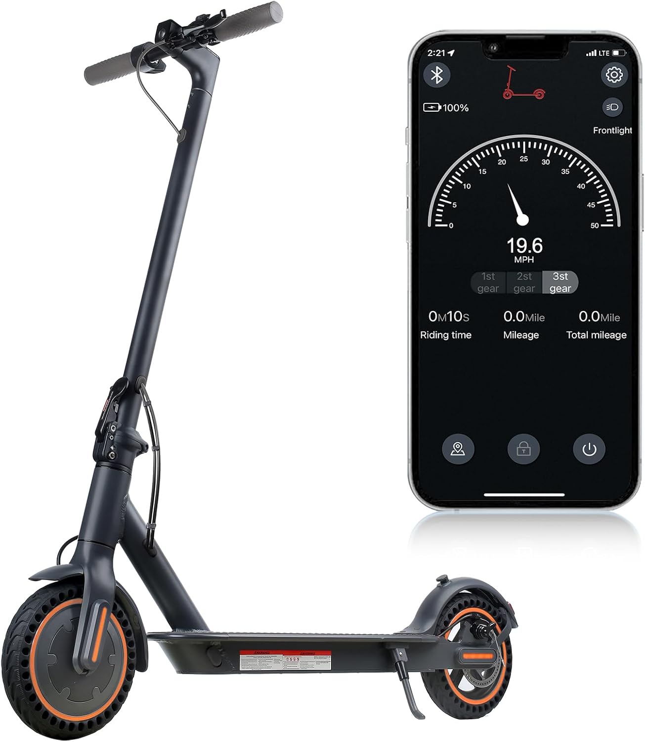 Electric Scooter，350W Motor，Up to 19MPH，17.5~19 Miles Long-Range Portable Folding Commuter E-Scooter for Adults,8.5