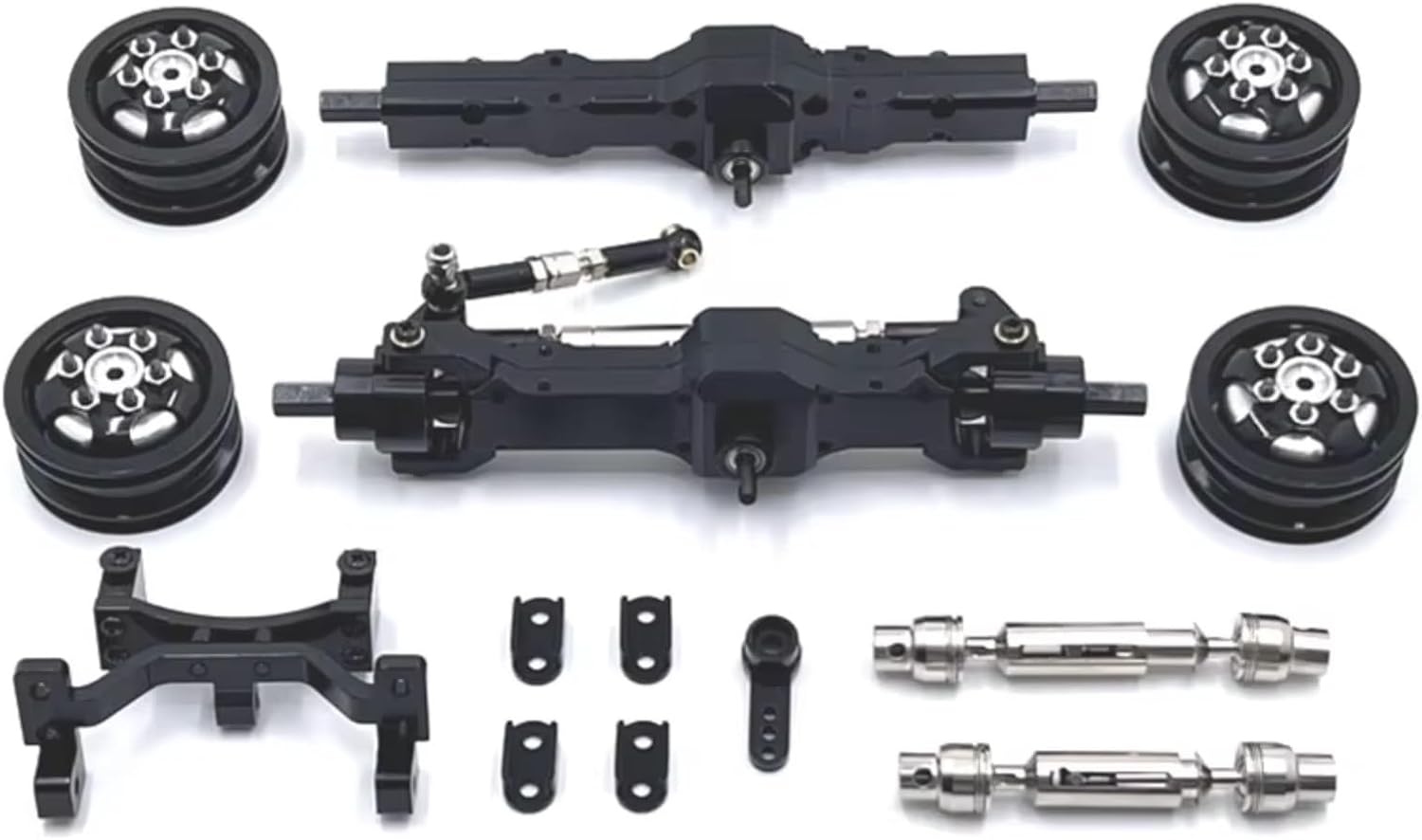 Rc Components For WPL C74 1/10 Metal Axle Servo For Seat Wheel Hub Drive Shaft RC Car Upgrade Accessories Parts Replacement Repair Modification(Black)