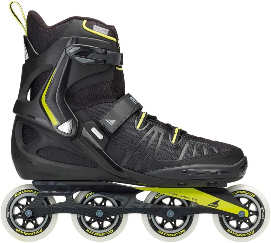 Rollerblade RB XL Men's Adult Fitness Inline Skate, Black and Lime, High Performance Inline Skates