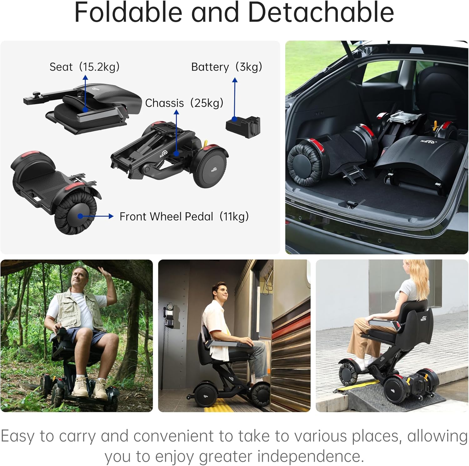 M4 Intelligent Electric Wheelchair, Automatic Self-Balancing, Remote Control, Height Adjustable, Foldable Portable Motorized Mobility Scooter