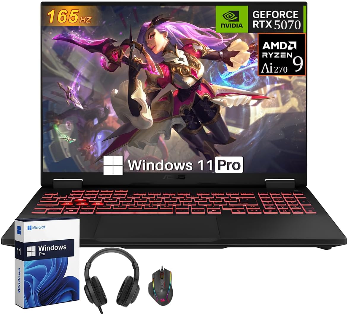 ASUS TUF Gaming A16 Gaming Laptop, AMD Ryzen Ai 9 270 Processor, NVIDIA Geforce RTX 5070, 16