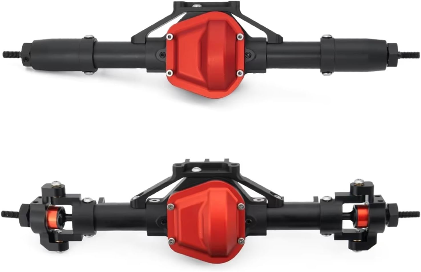 RC Car Parts Compatible with Axial for SCX10 90047 for Wrangler 1/10 RC Crawler Car Accessories Aluminum Alloy Front Rear Axle Portal Axle(Rear and Front)