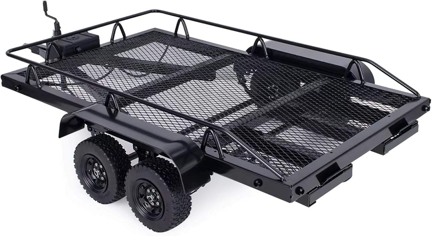 RC Car Accessories Compatible with SCX10 90046 D90 CC01 for TRX4 TF2 for Capra for Redcat Gen8 1/10 RC Crawler Car Part Metal Dual Axle Scale Trailer Kit