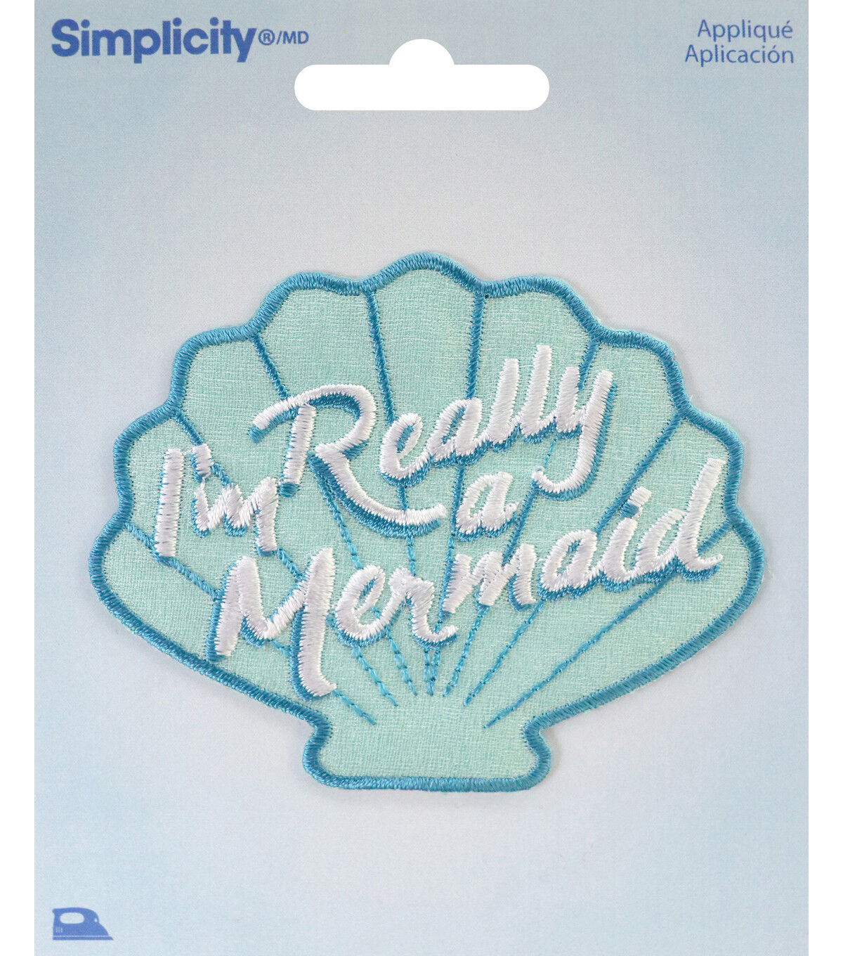 Simplicity 3.5 x 3 I'm Really a Mermaid on Shell Iron On Patch
