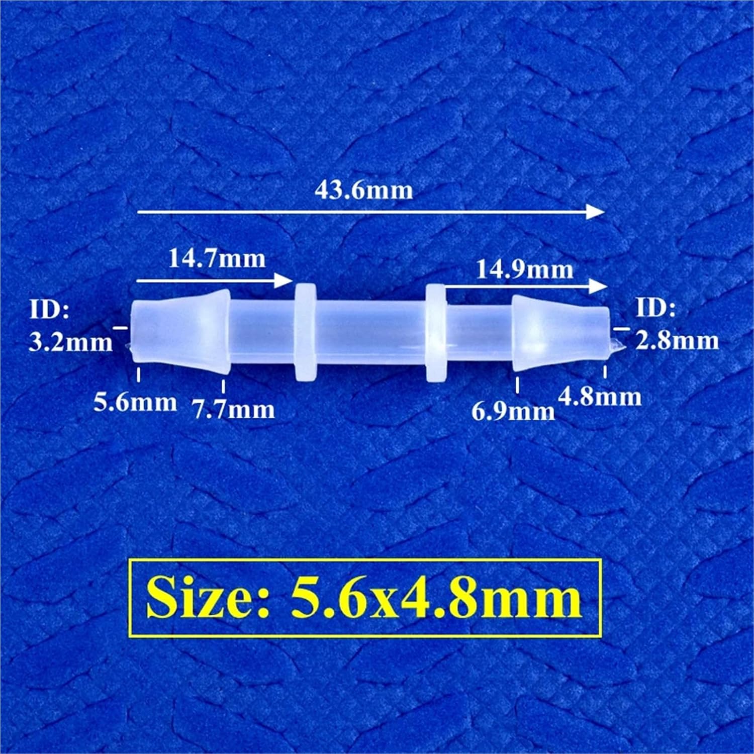 5~200pcs 2.4~7.9mm to 1.6~6.4mm PP Pagoda Reducing Direct Connectors Aquarium Tank Adapter Micro Irrigation System Hose Joints(5.6-4.8mm,200 Pieces)