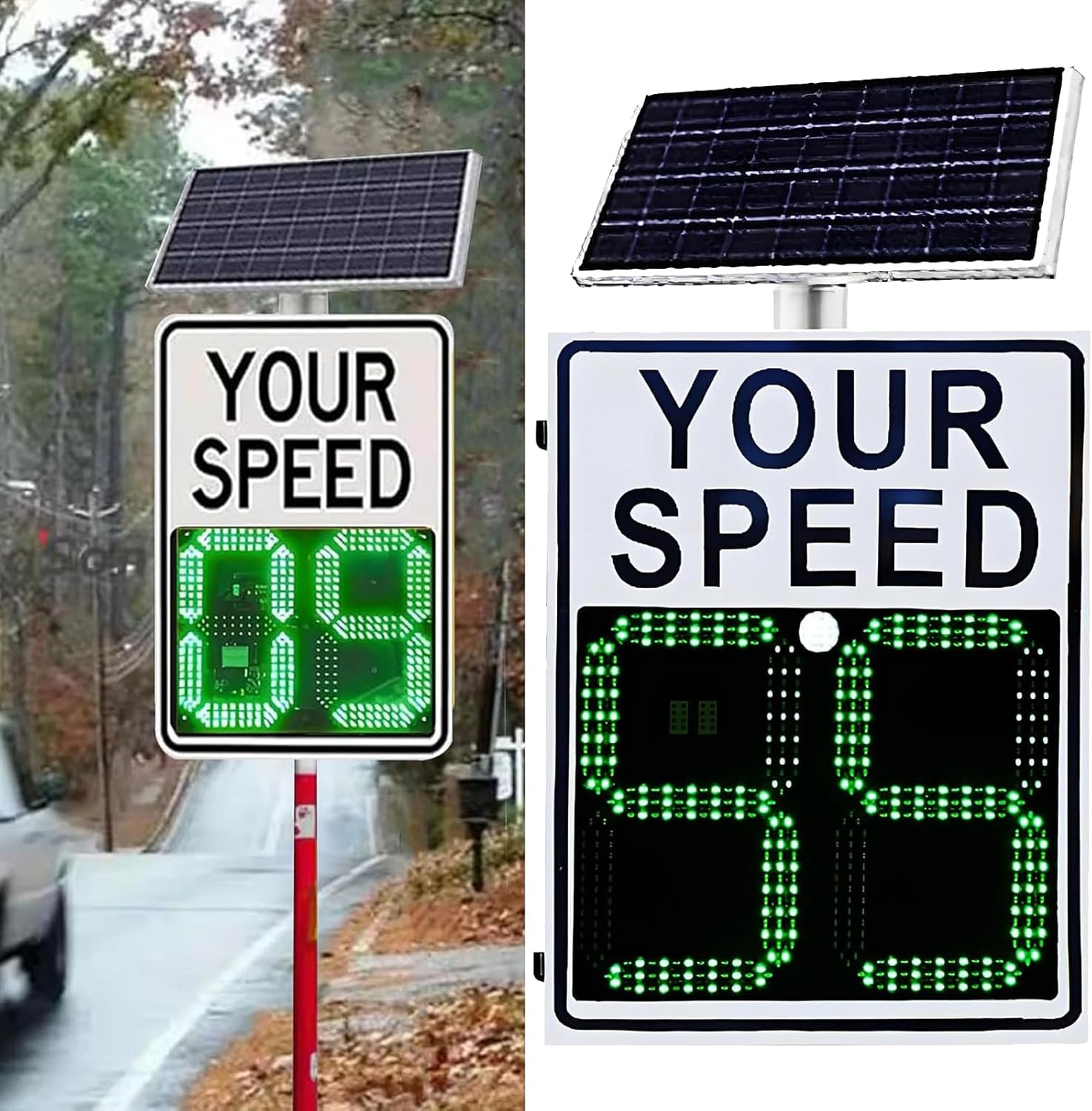 Solar Powered LED Radar Speed Sign - 20