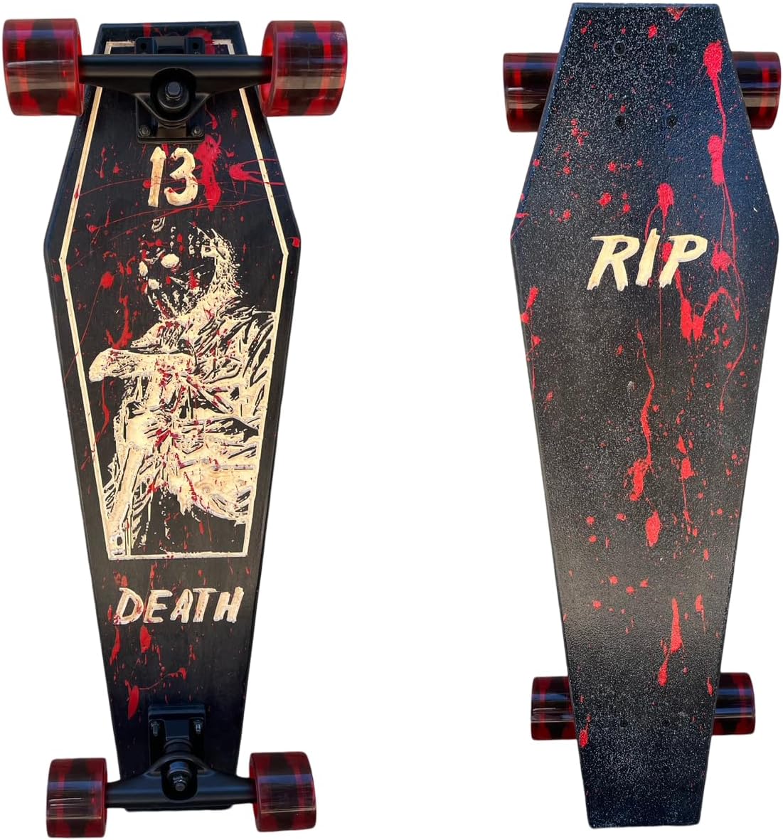 Slasher Coffin Death Tarot Black Skateboard | Longboard | 30x9 | Coffin Croozer