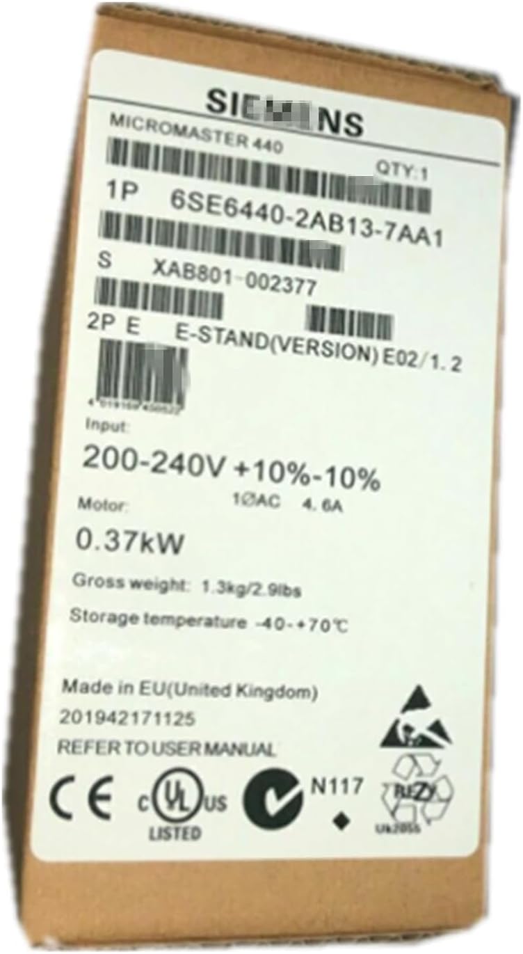 6SE6440-2AB13-7AA1 Servo Drive 0.37Kw 6SE64402AB137AA1 MM440 Series VFD Sealed in Box 1 Year Warranty