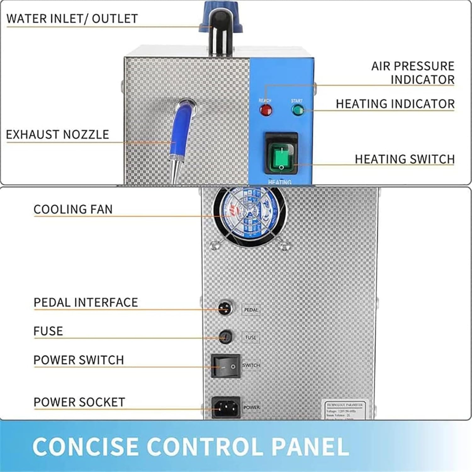 Gemstone Cleaning Machine,4L Electric Stainless Steel Jewelry Steam Cleaner, Jewelry Steam Cleaning