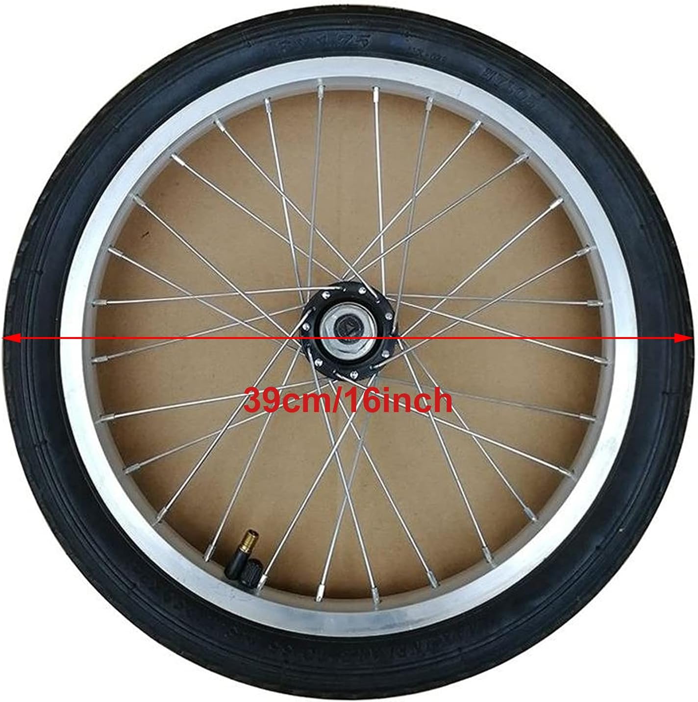 16Inch Wheelchair Wheels Replacement, Black Pneumatic Tires with 12 mm/14 mm Bearing, 16x1.75 Inch (Grey 12mm Bearing)
