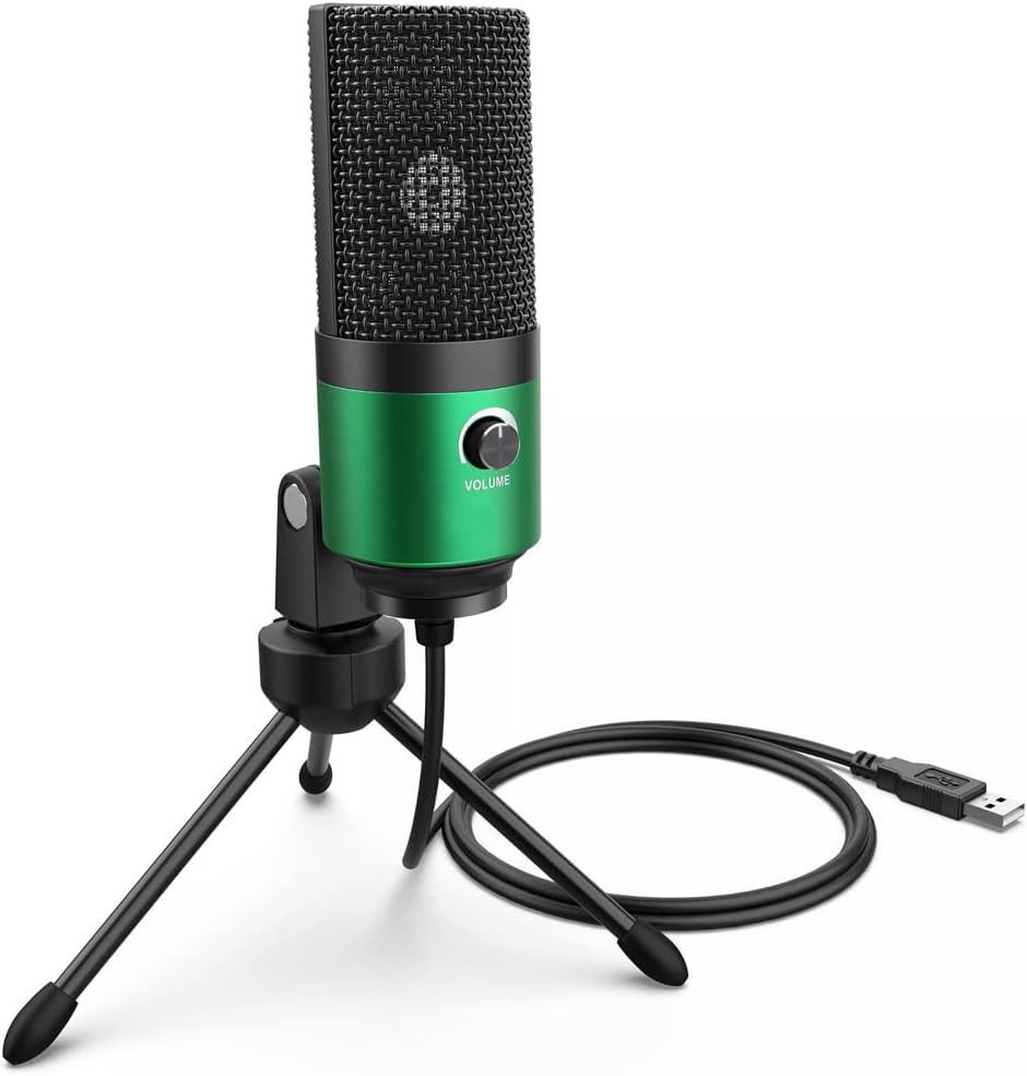 Metal USB Condenser Recording Microphone is Suitable for Notebook Computer Cardioid Recording Studio Recording Dubbing Condenser Microphone (A One Size)