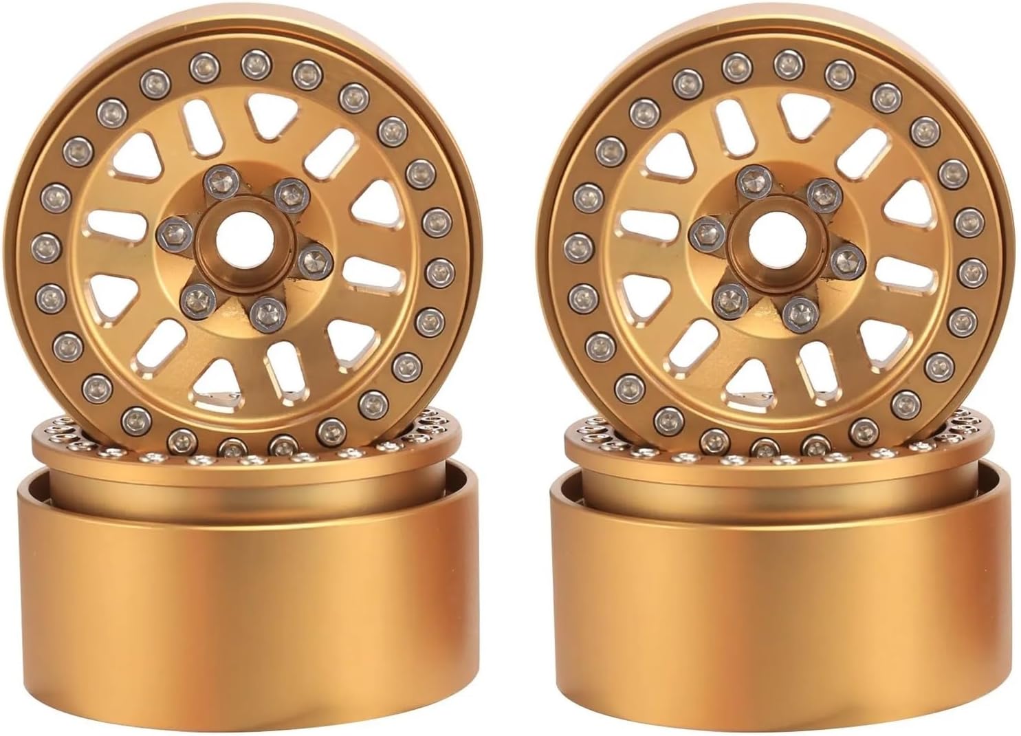 For Traxxas For TRX-4 For Axial For SCX10 D90 YK4082 1/10 240g/pcs Heavy Brass Beadlock 1.9 Wheel Hub Rim RC Crawler Car Parts Models