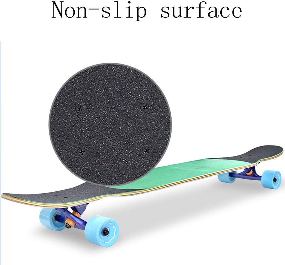 Longboard Skateboard 117×22cm Complete Board 5 Layers of Maple + 1 Layer of Bamboo ABEC-11 Bearing Drop-Through Freeride Skate Cruiser Boards for Adults Boys and Children Load Maximum 200KG