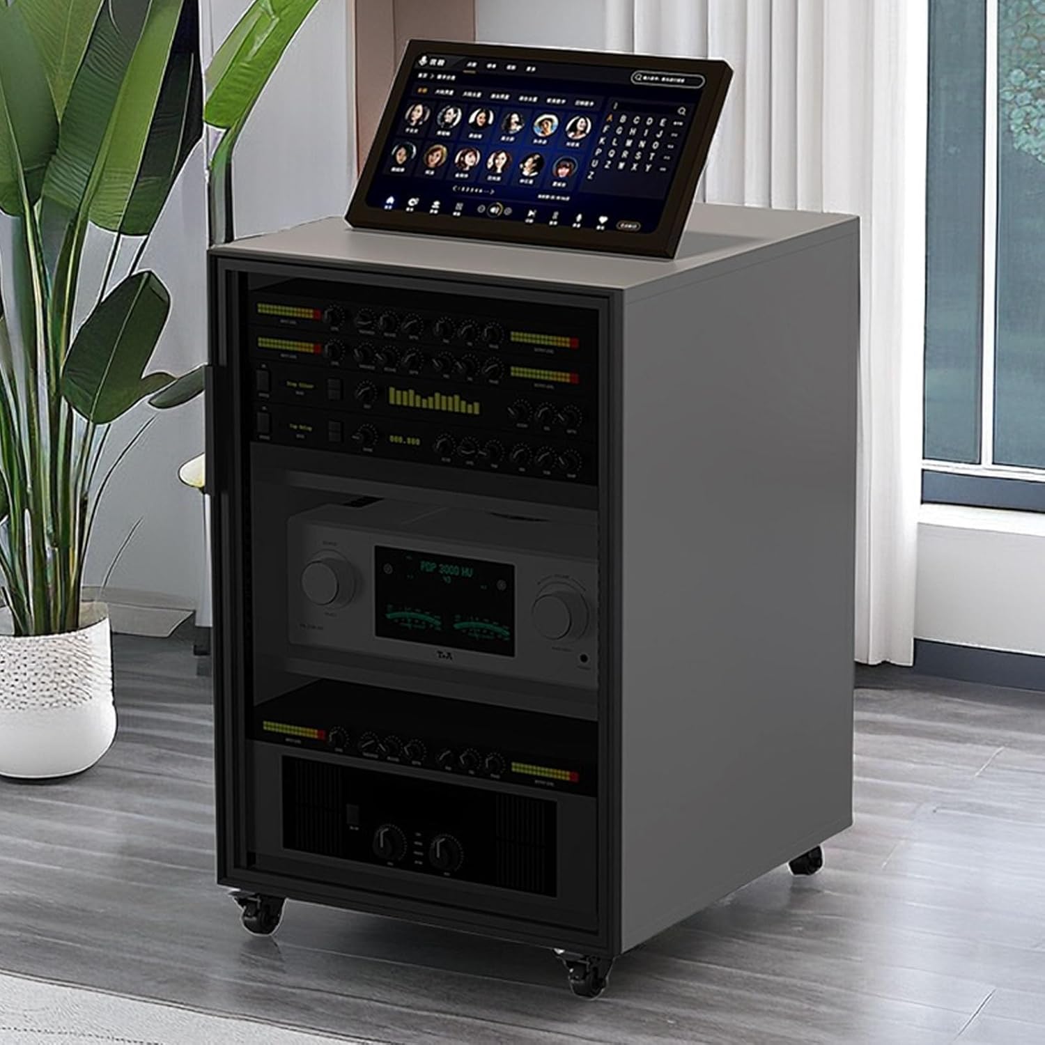 Diodceraic Multifunctional Stereo Cabinet with Tempered Glass Door