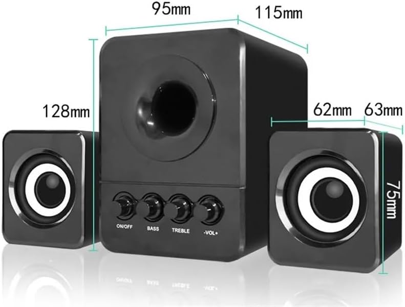 JSEIAJB Desktop Mini Speakers Subwoofer 2.1 Stereo Bass Speaker Support U Disk Notebook Music Player Bass Loudspeaker(D)