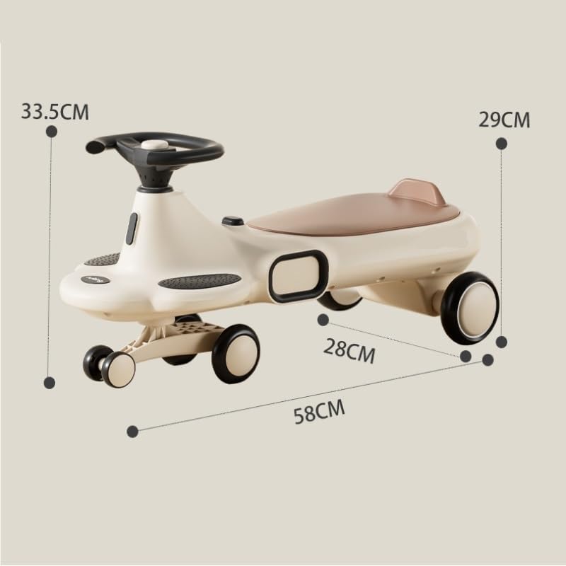 Wiggle Scooter Twisted Bike with Music Roll Flash Wheels Cool Lights Anti-Rollover for Boys Girls Indoor Outdoor Toy(Pink)