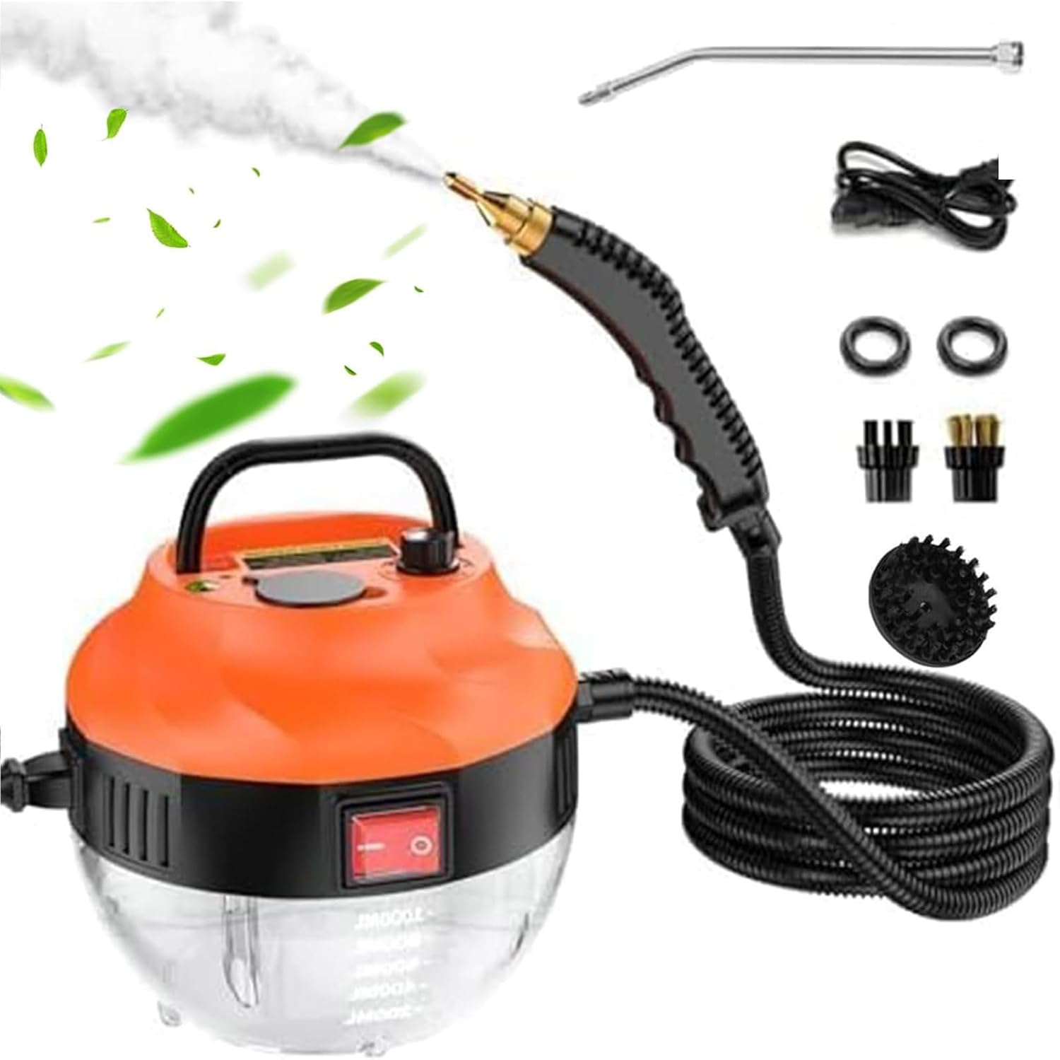 RENJJPBO 1500W Handheld Steam Cleaner, Professional Portable Steamer with 3 Brushes & 6 Adjustable Gears for Deep Cleaning