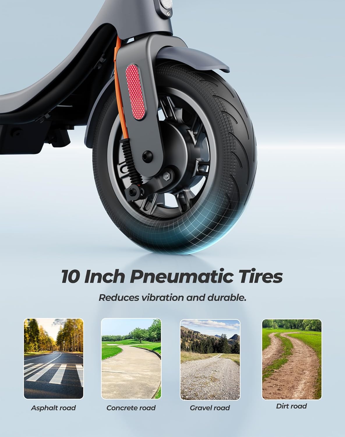 Electric Scooter, Electric Scooter Adults 500W,31 Miles Long Range,10in Tubeless Tires, 15.5mph E Scooter with Smart APP Control for Commuting, Outdoor, Short Travel Gift