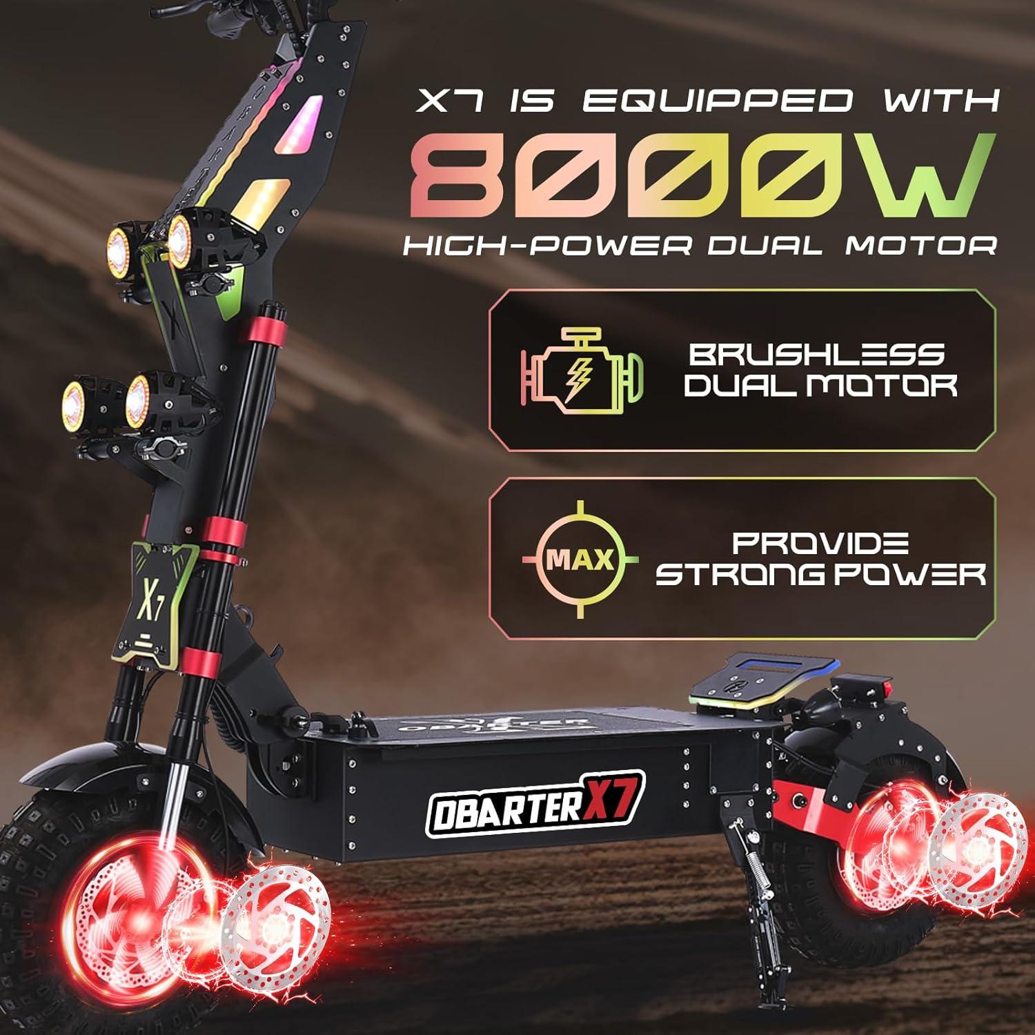 8000W Dual Motor Electric Scooter for Adults - 56 MPH 90 Mile Range 14