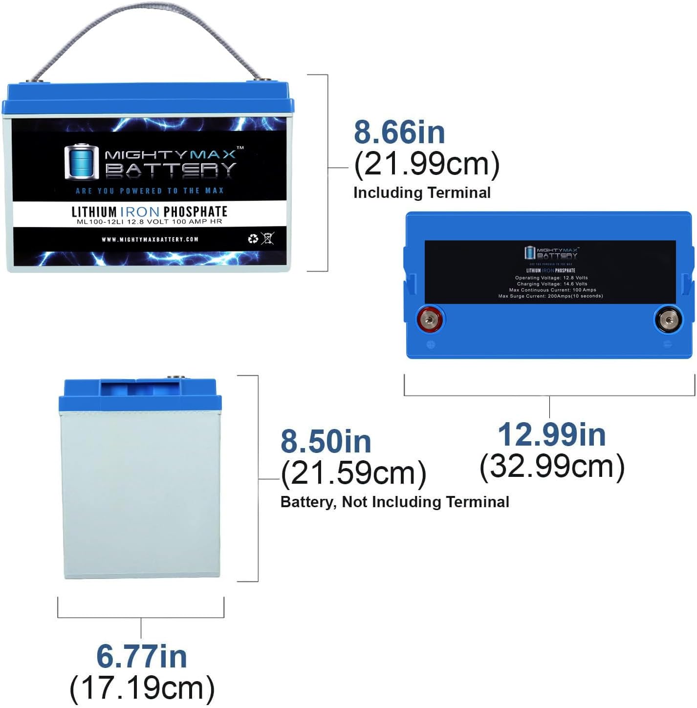 Mighty Max Battery 12V 100AH Lithium Replacement Battery Compatible with Easy Rider SR003BLK Mobility Scooter - 4 Pack