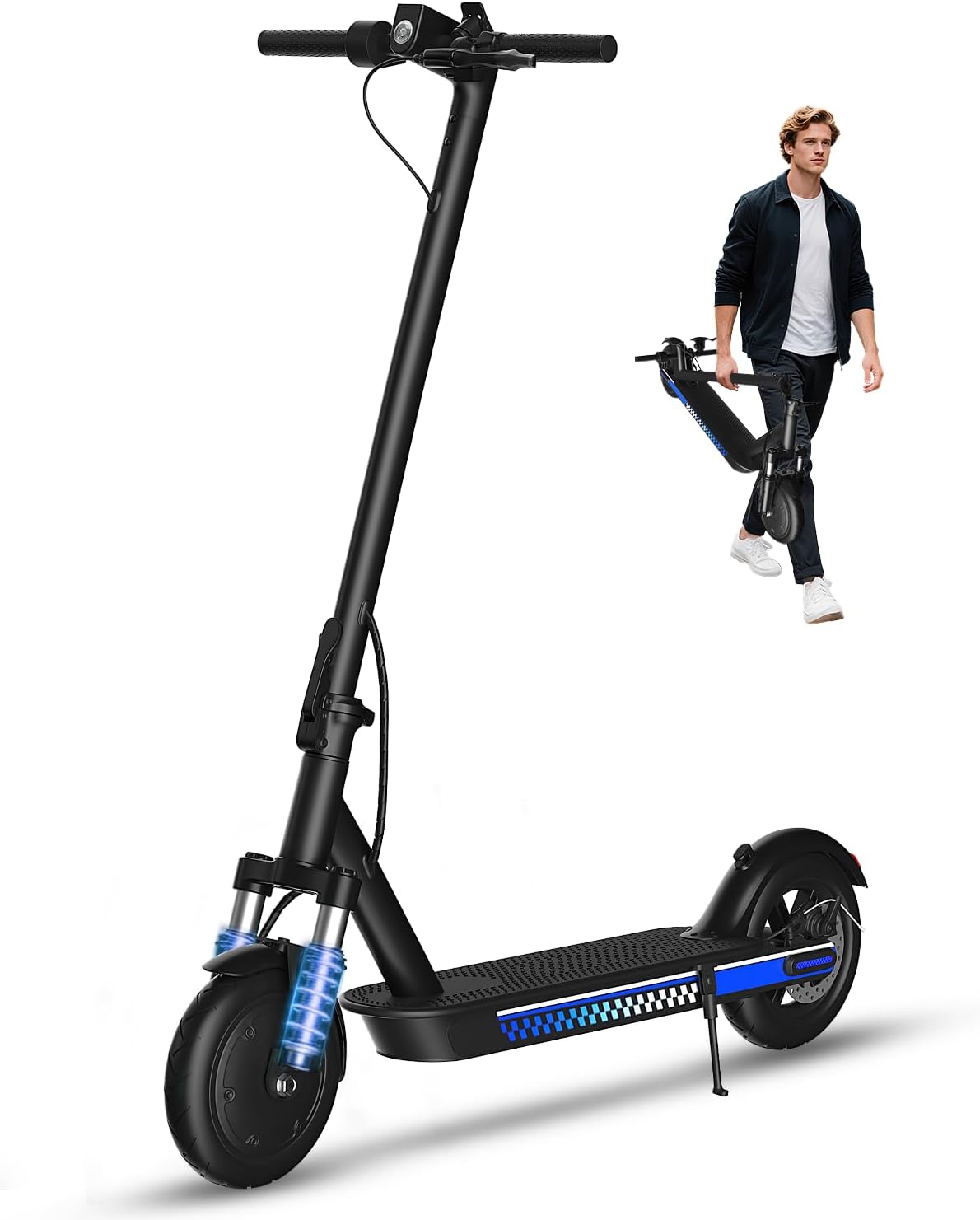 Electric Scooter Adult 350W/500W Motor, Top Speed 19/22 mph, Max 18/22 Miles Ranges, Foldable E Scooters for Adults with Cruise Control APP Control Double Braking for Commuting