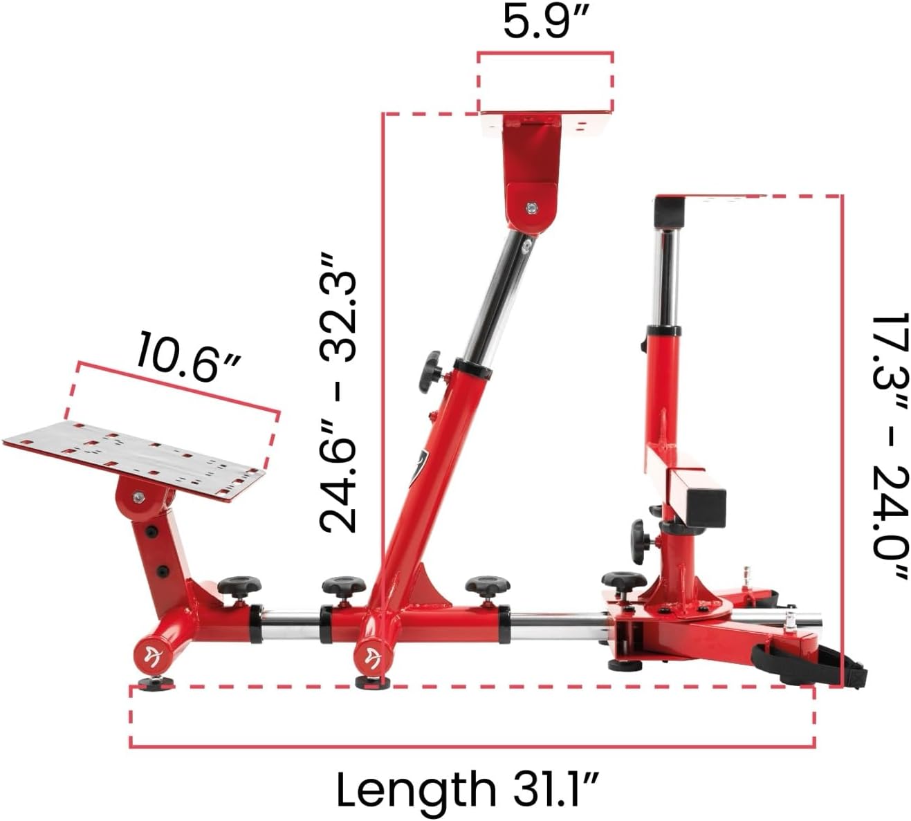 Arozzi Velocita Universal Racing Simulator Cockpit Compatible with Most Racing Sim Gear and Gaming Chairs Collapsible Telescopic and Portable - Red