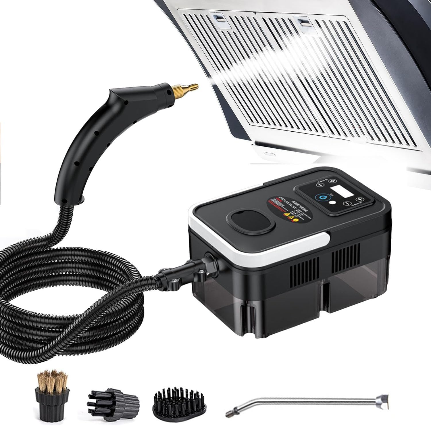 GLBMXDD Handheld Steam Cleaner, Steam Cleaners Mop, Portable Powerful Canister Steamer,Steamer for Cleaning, for Kitchen, Bathroom, Car, Grout and Tile,Black