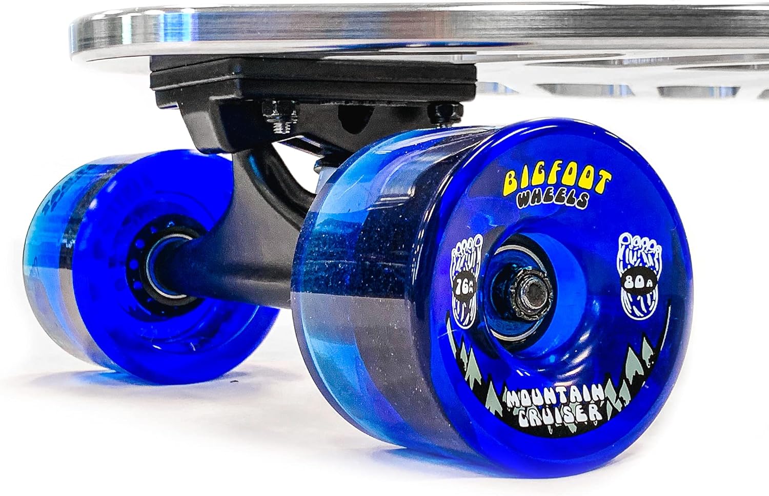 UTV INC 36 inches Flat Tail Billet Aluminum CNC Machined Longboard with Brass Rivets Skate Board Complete Steam Punk, Blue