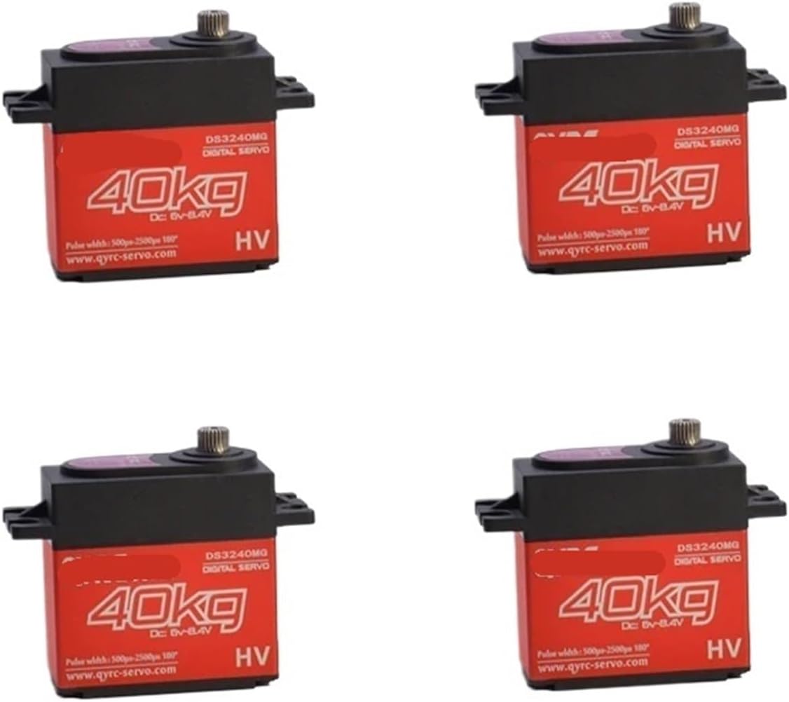 4pcs Waterproof Servo 20Kg 25Kg 30Kg 35Kg 40Kg High Speed ​​Metal Gear Digital Servo Suitable for 1/8 1/10 Scale(4x40kg 270 Degree)