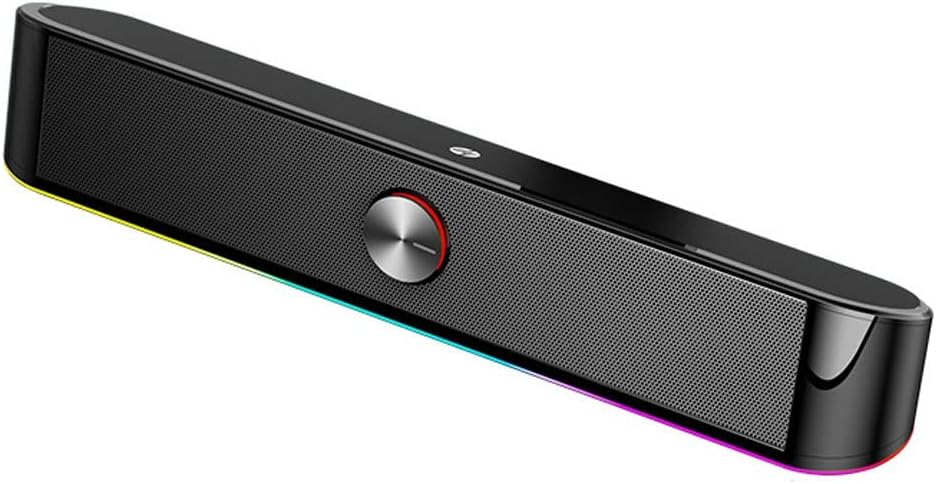 Computer Speakers, Dynamic RGB Computer Sound Bar, 3.5mm Aux-in Connection, USB Powered Computer Speakers for Desktop, PC, Laptop, Tablets