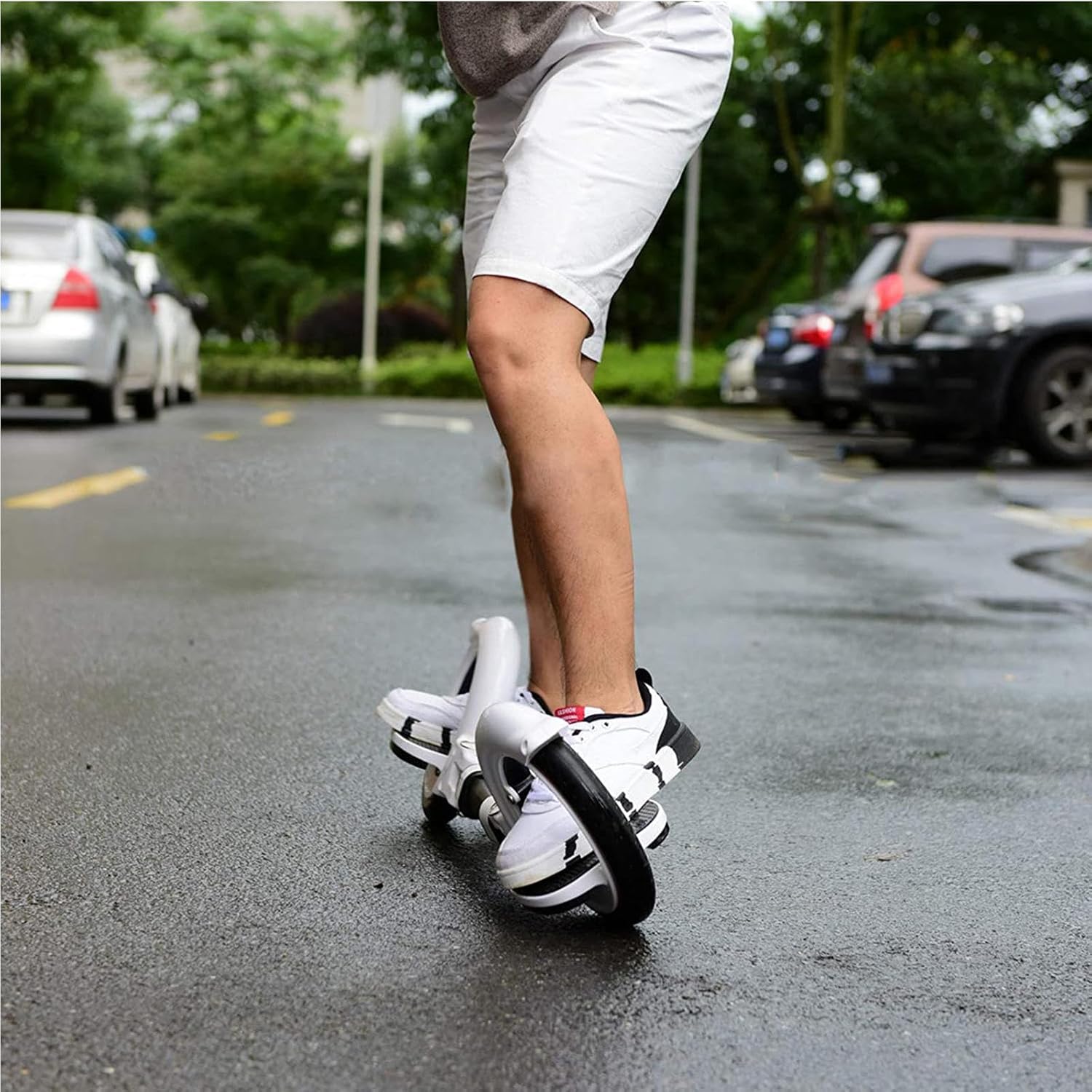 NIBHZ Adult Drift Board Vitality Car Two-Wheeled Skateboard Two Wheels Skate Board Skate Cycle Two Wheels Skateboard Easy to Carry Foldable Skateboard Great for Kids,White