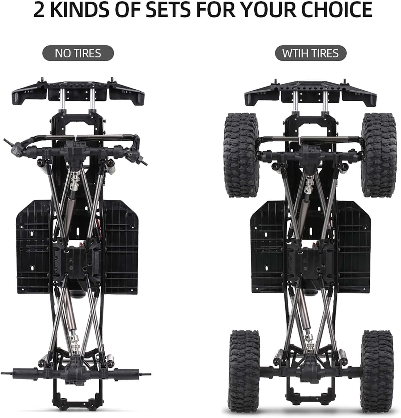 AUSTAR 313mm Wheelbase Chassis Frame w/Tries for 1/10 AXIAL SCX10 II 90046 90047 RC Crawler Climbing Car DIY