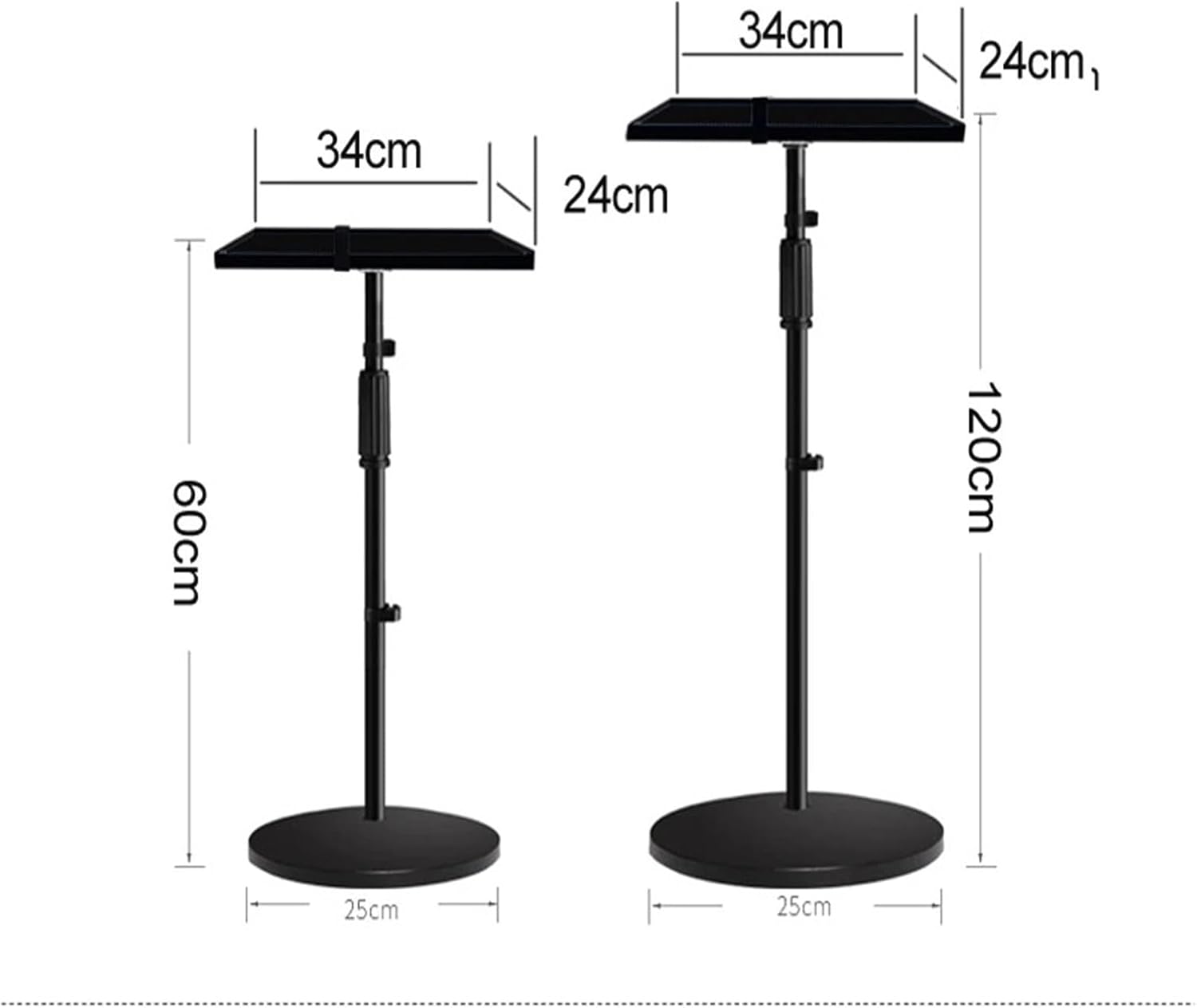 T3-60120 20kg 5kg 600-1200MM Height Adjustable Projector Tripod Floor Stand with Tray 34*24cm Large Base(T3-60120II)