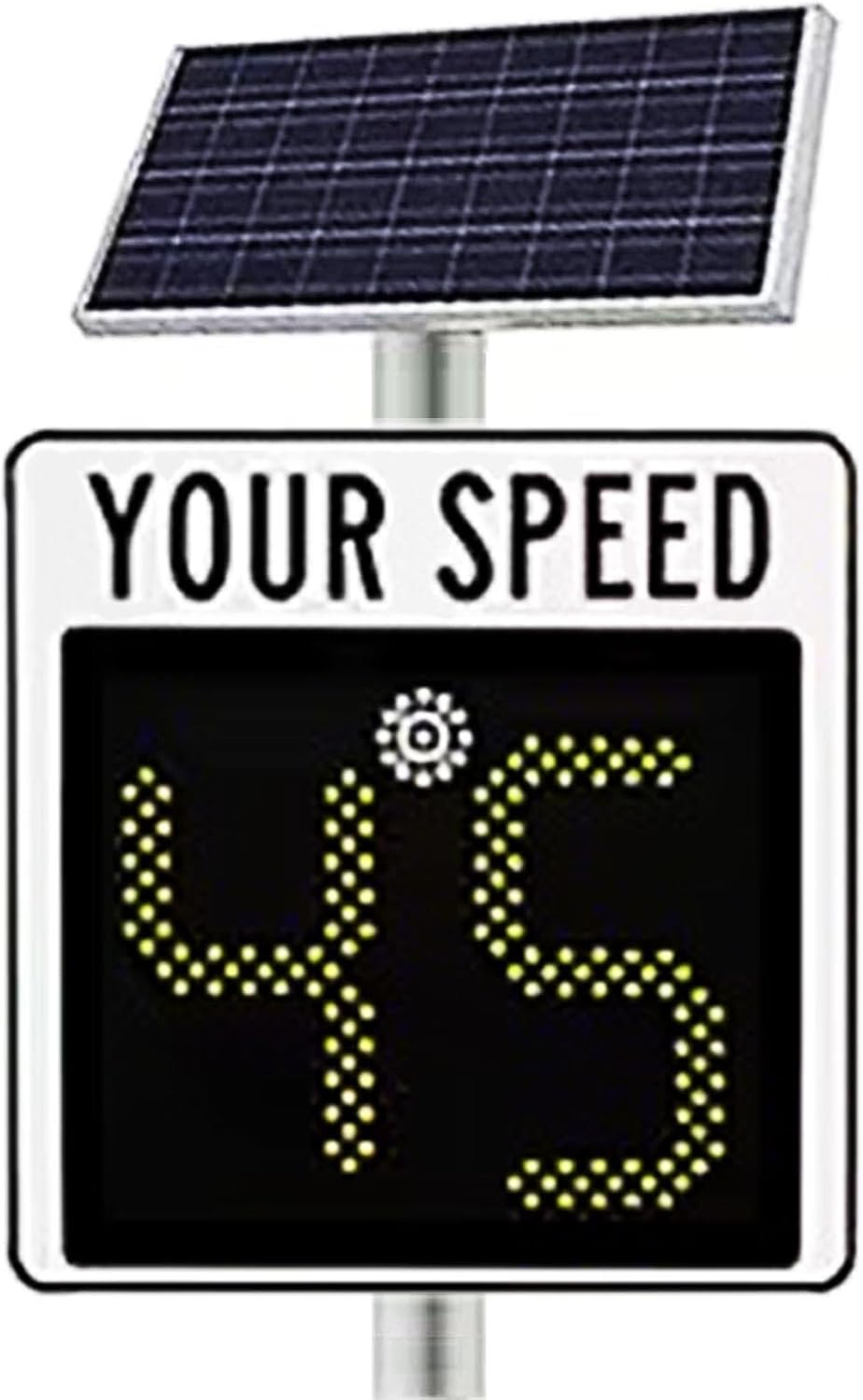 Aluminum Solar Speed Limit Sign Traffic Safety Radar Feedback Detector, Road, Easy to Install, Waterproof(C)
