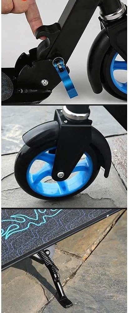 Scooters Kick Scooter for Adults Kids Foldable Unisex Adult Kick Scooters with Shoulder Strap Portable Lightweight Commuter Scooters Birthday Gifts for Women/Men/Teens/Kids Up to 100kg Non-Electri