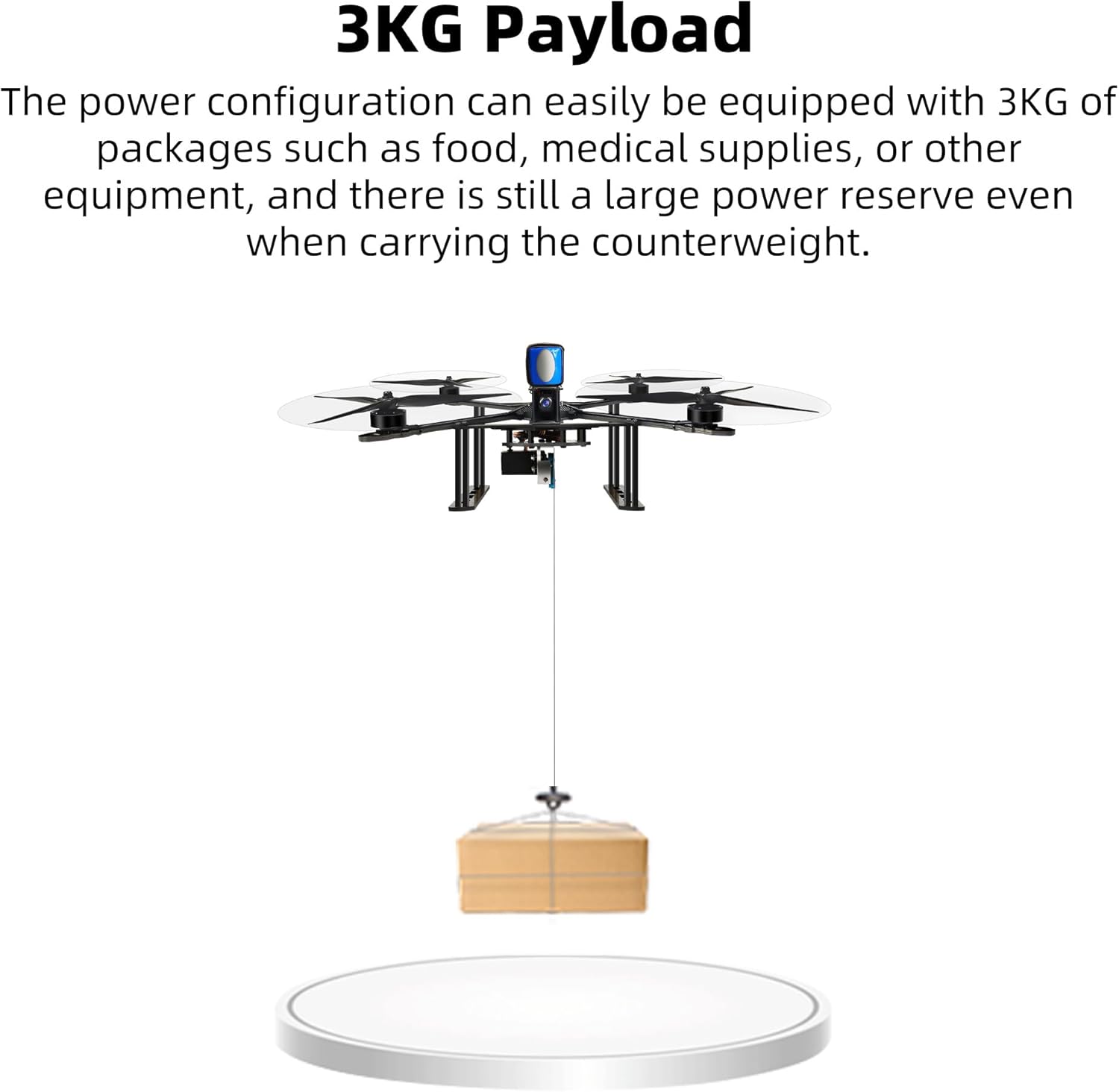 Radiolink M435 GPS Heavy Lift Drone 3KG Payload with 120km/h Flight Speed, 4000 Meters Control Distance, HD FPV GPS Caddx Walksnail Avatar Goggles, Routes Planning, Autopilot, Auto Takeoff/Landing, Drop, FPV RTF Payload Quad