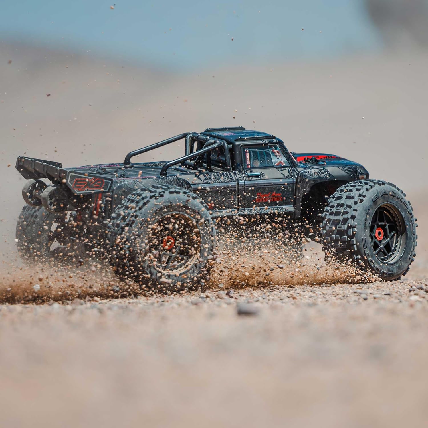 ARRMA RC Truck Outcast 4X4 8S BLX 1/5 Stunt Truck Black RTR(Transmitter and Receiver Included, Battery and Charger Not Included) ARA5810V2T1