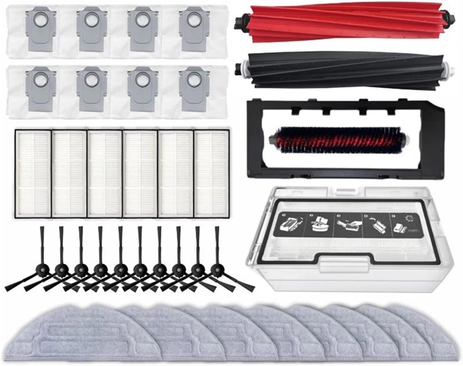 rqhdd Vacuum Attachment Compatible with Roborock S8 Pro Ultra S8+ Robot Vacuum Spare Parts Main Side Brushes Mop Cloths HEPA Filters Dust Bags Accessories(Blue)