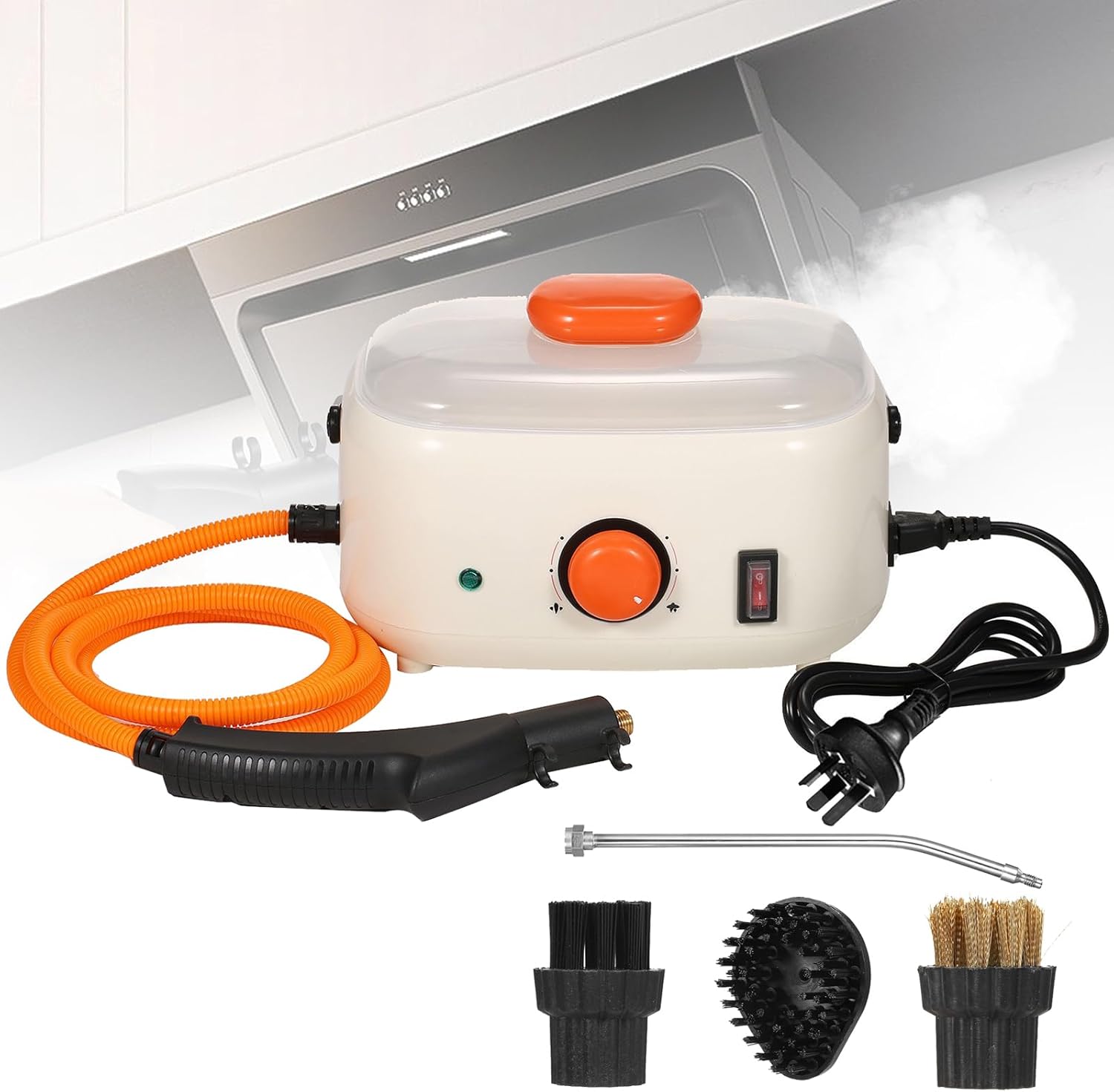 Kioxiuin High Temperature 2500W Handheld Steam Cleaner with 1.2L Capacity for Air Conditioning, Kitchen Range Hood Oil Stain Removal, Powerful Household Cleaning Machine