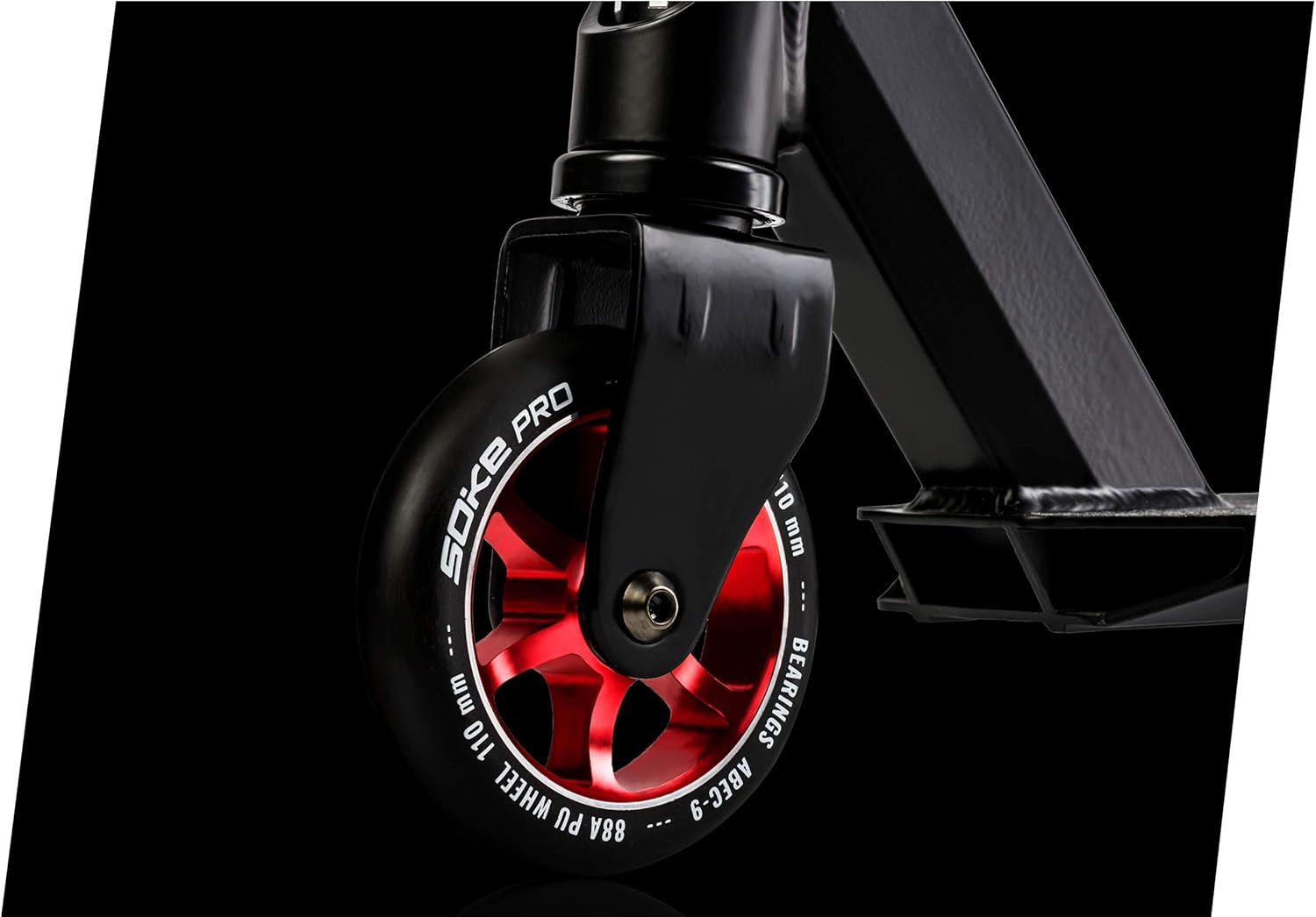 SOKE Stunt Scooter PRO Kick Scooter with ABEC 9 Ball Bearings, Scooter Trick Scooter for Adults and Children, Two Wheels, Freestyle City Scooter, 2 Wheels, Load Capacity 100 kg (Black/Red)