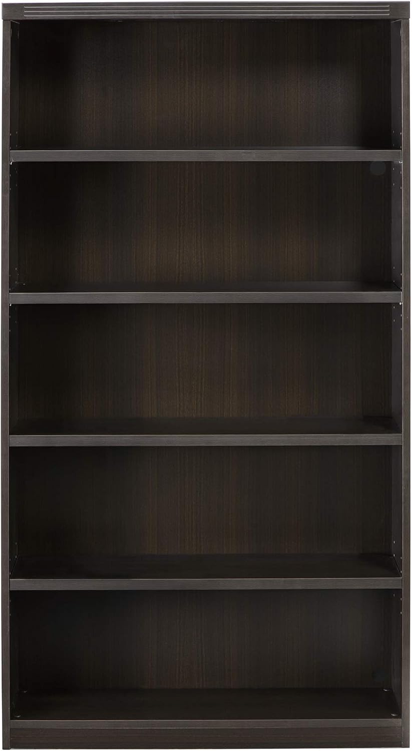 Safco Mayline AB5S36LDC Aberdeen Bookcase, 5 Shelf, Mocha Laminate