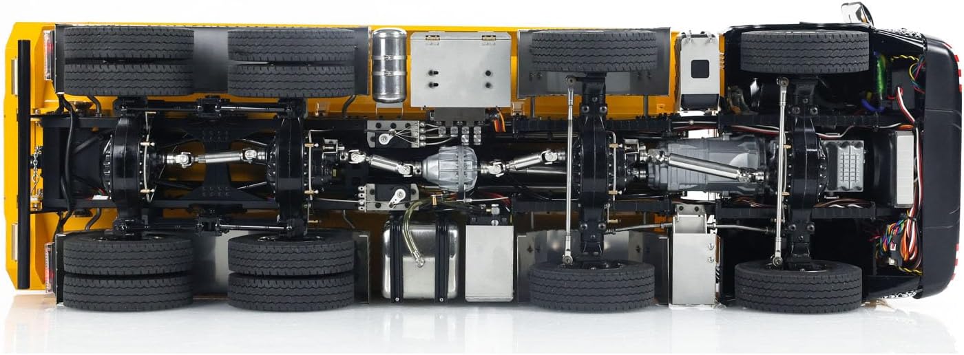 TOUCAN RC HOBBY Metal 1/14 Remote Control Hydraulic Dumper Truck 8x8 Full Tipper Car Differential for Ages 14+