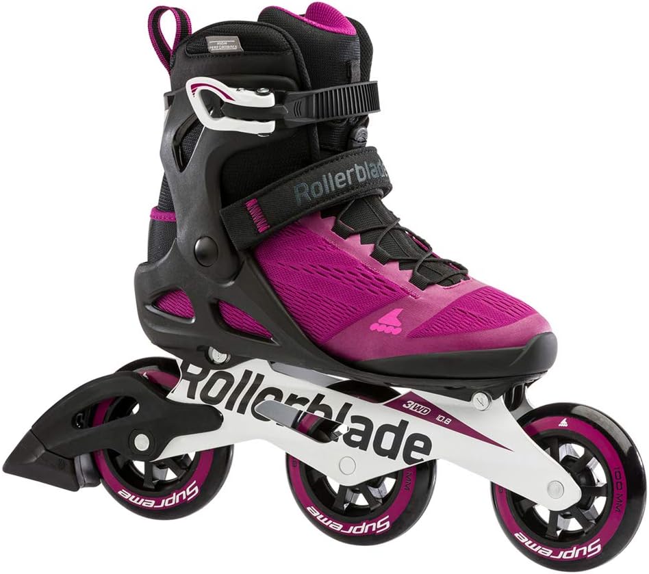 Rollerblade Macroblade 100 3WD Womens Adult Fitness Inline Skate, Violet and Black, Performance Inline Skates