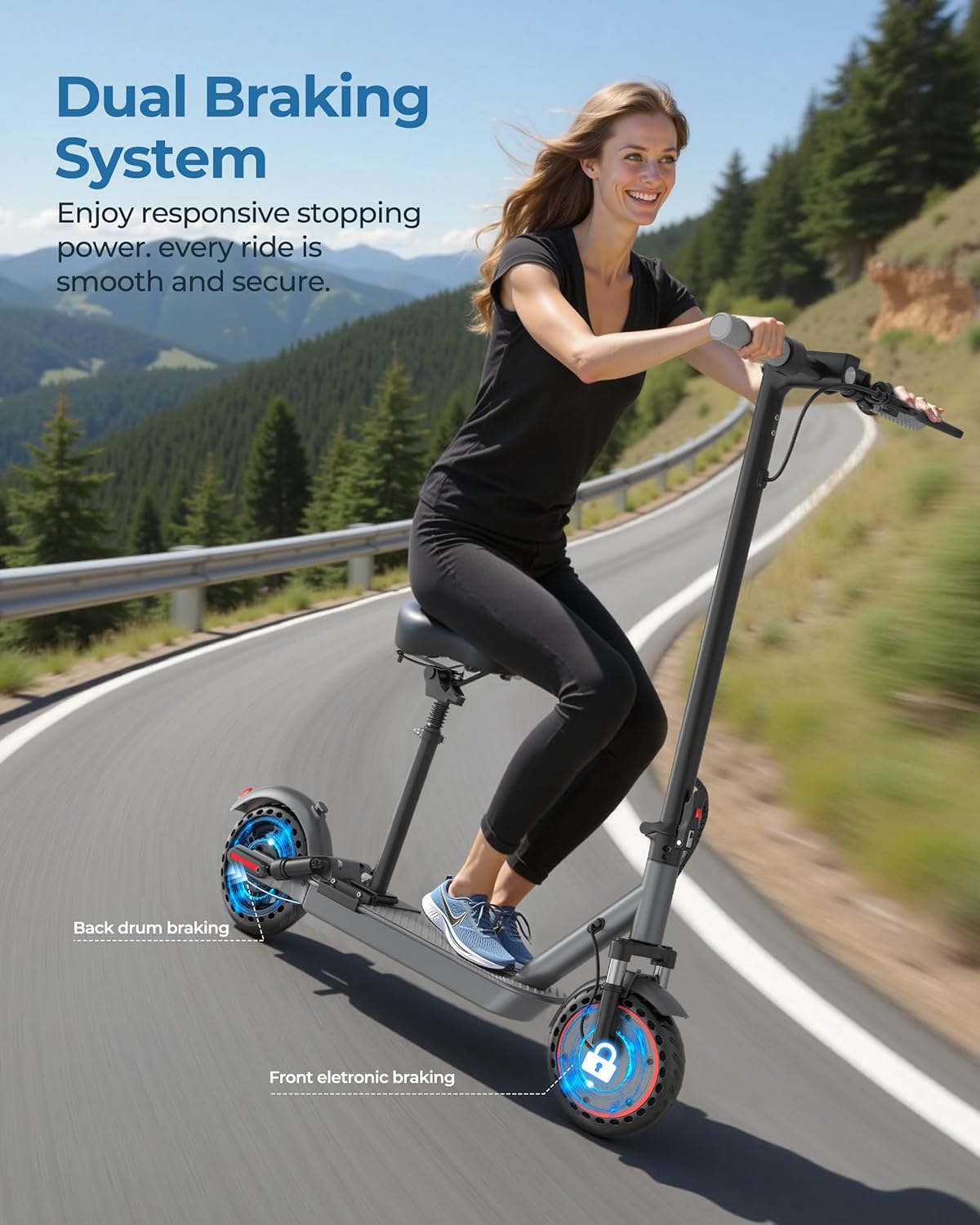 Electric Scooter for Adults - 16/19/22MPH & 15/19/22Mile Range, 350/500W Motor, 8.5