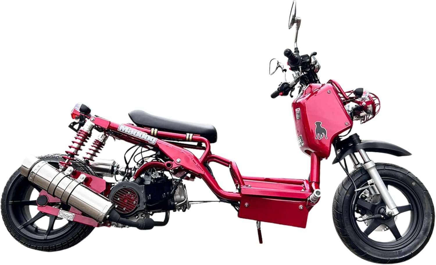 150cc Stretched Scooter, Generation 1, Automatic Transmission, PMZ150-19, Wide 205/30-12 Rear Tire, Retro Speedometer, Gas Gauge, Street Legal Moped for Adults, Powerful GY6 Engine