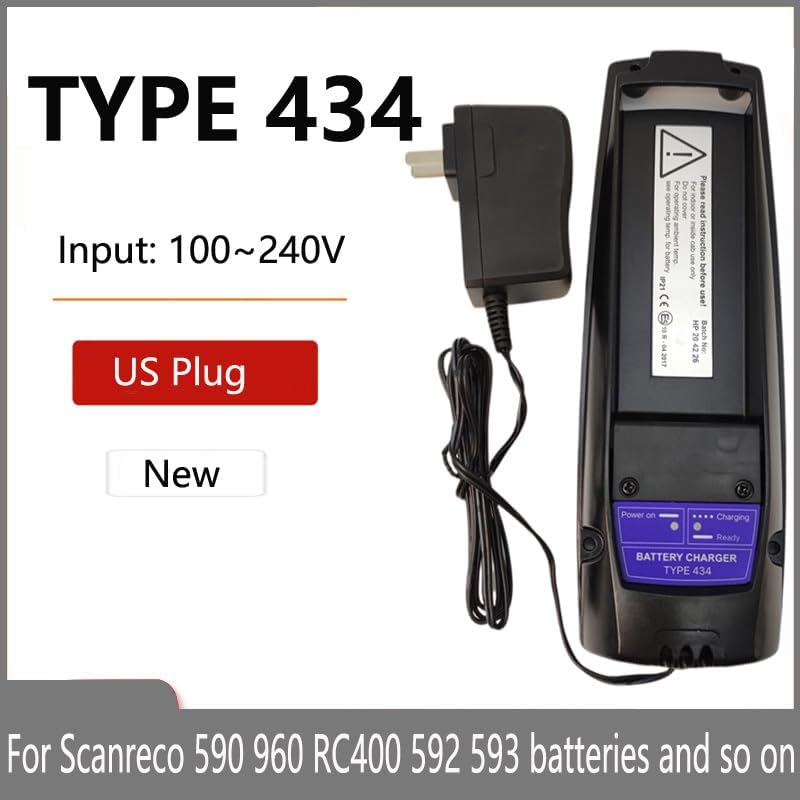 (1-Pack) 100-240V Scanreco 434 Battery Charger and (4-Pack) 2000mAh 7.2V Scanreco 592 RSC7220 13445 Battery for Scanreco 590, 592, 960, EEA2512 Palfinger, EEA2512 RC400
